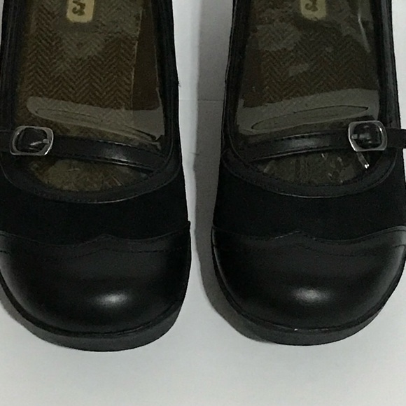 NWOT Skeckers Mary Jane Size 9.5 Black Wedge Shoes with Buckle Detail - Picture 3 of 7